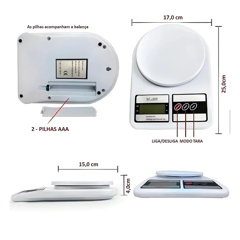 Balança De Cozinha Digital Alta Precisão 10kg Balança
