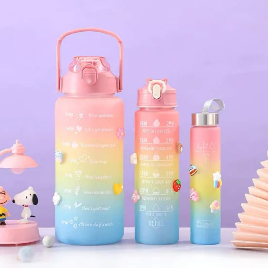 Kit da Garrafa de Água Squeeze Motivacional