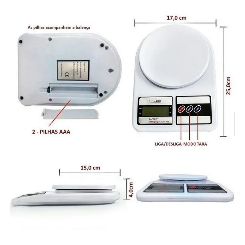 Balança De Cozinha Digital Alta Precisão 10kg Balança